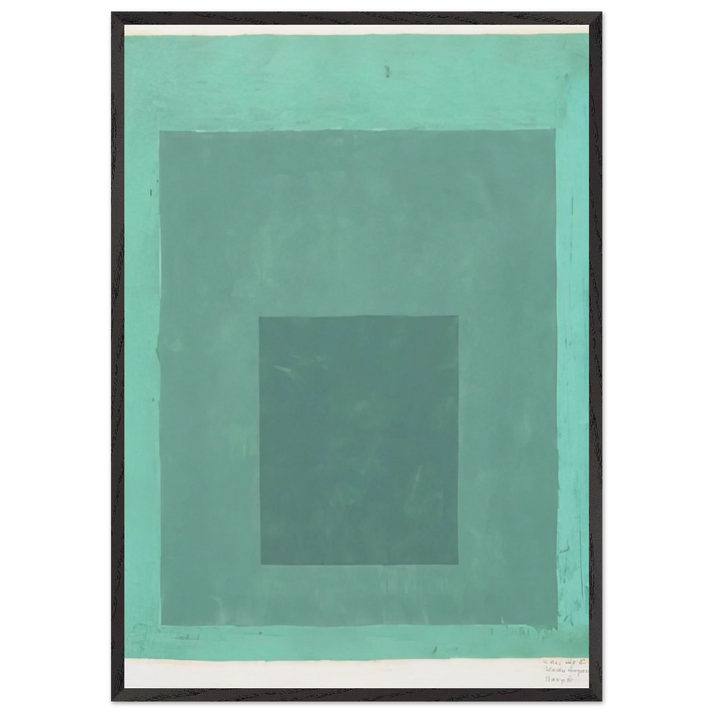 STUDY FOR HOMAGE TO THE SQUARE 1 - Josef Albers 70x100 cm / 28x40 inches Framed Art Print – Black Wooden Frame