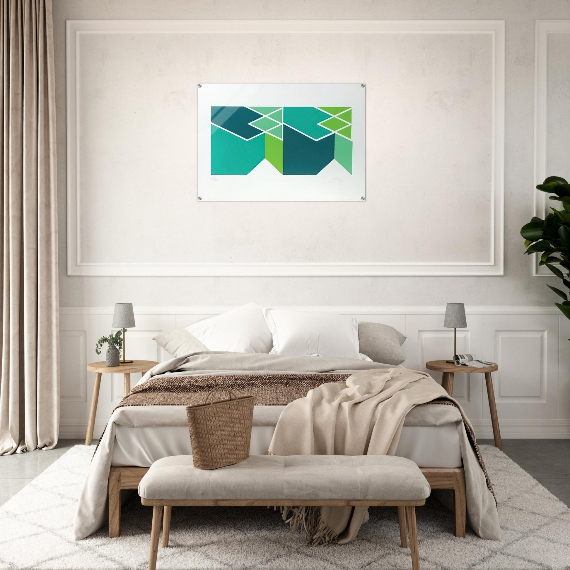 Green Composition - 1980 - Larry Zox Acrylic Print - 70x100 cm / 28x40″ inches
