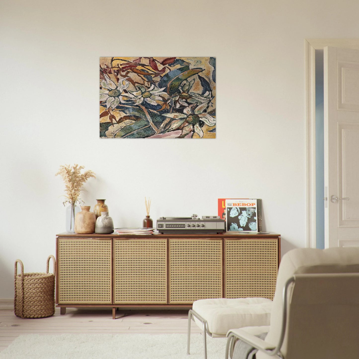 Flannel flowers and gum leaves - 1928 - Grace Cossington Smith Brushed Aluminum Print - 70x100 cm / 28x40 inches | Grace Cossington Smith Aluminum Print | Grace Cossington Smith Prints
