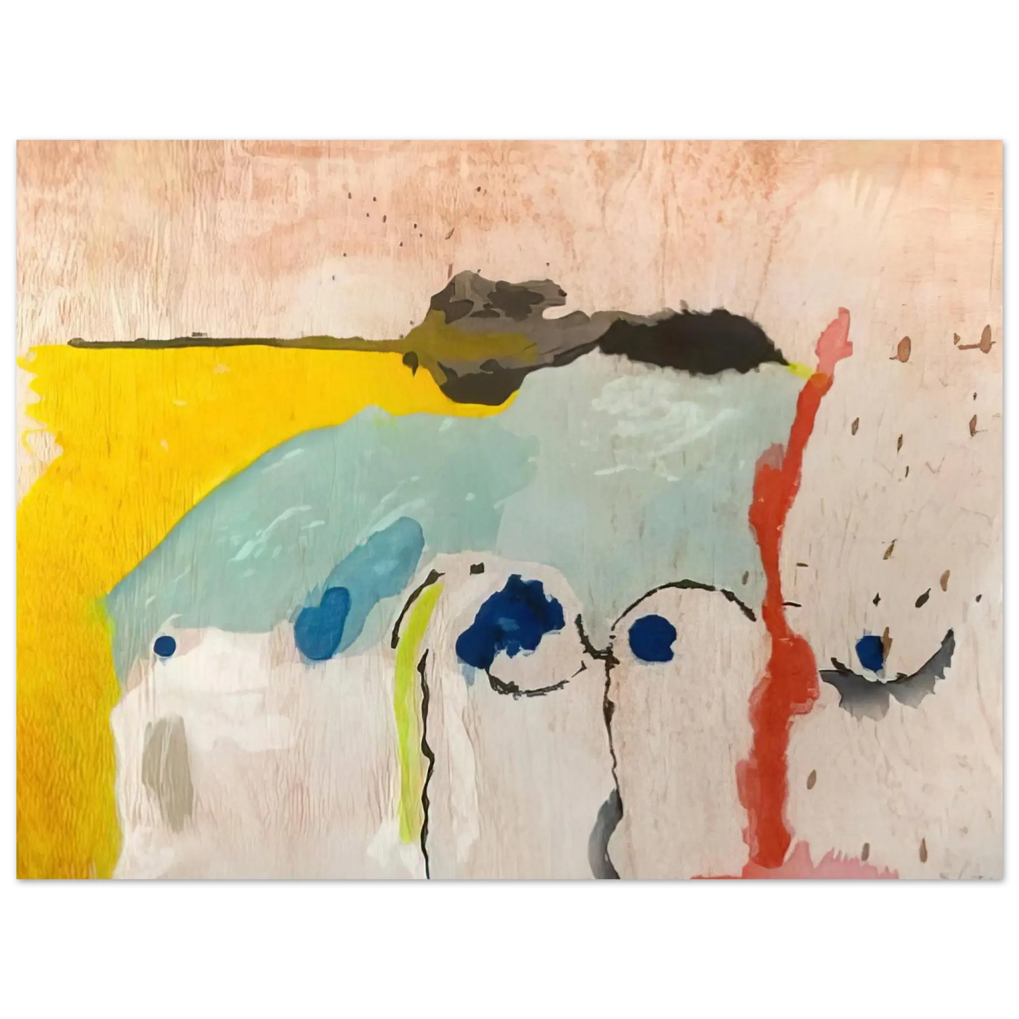 Helen Frankenthaler - Tales of Genji I - 1998 Wall art - 45x60 cm / 18x24 Inches - Premium Wooden Framed Poster With Fine Art Paper - Wood frame
