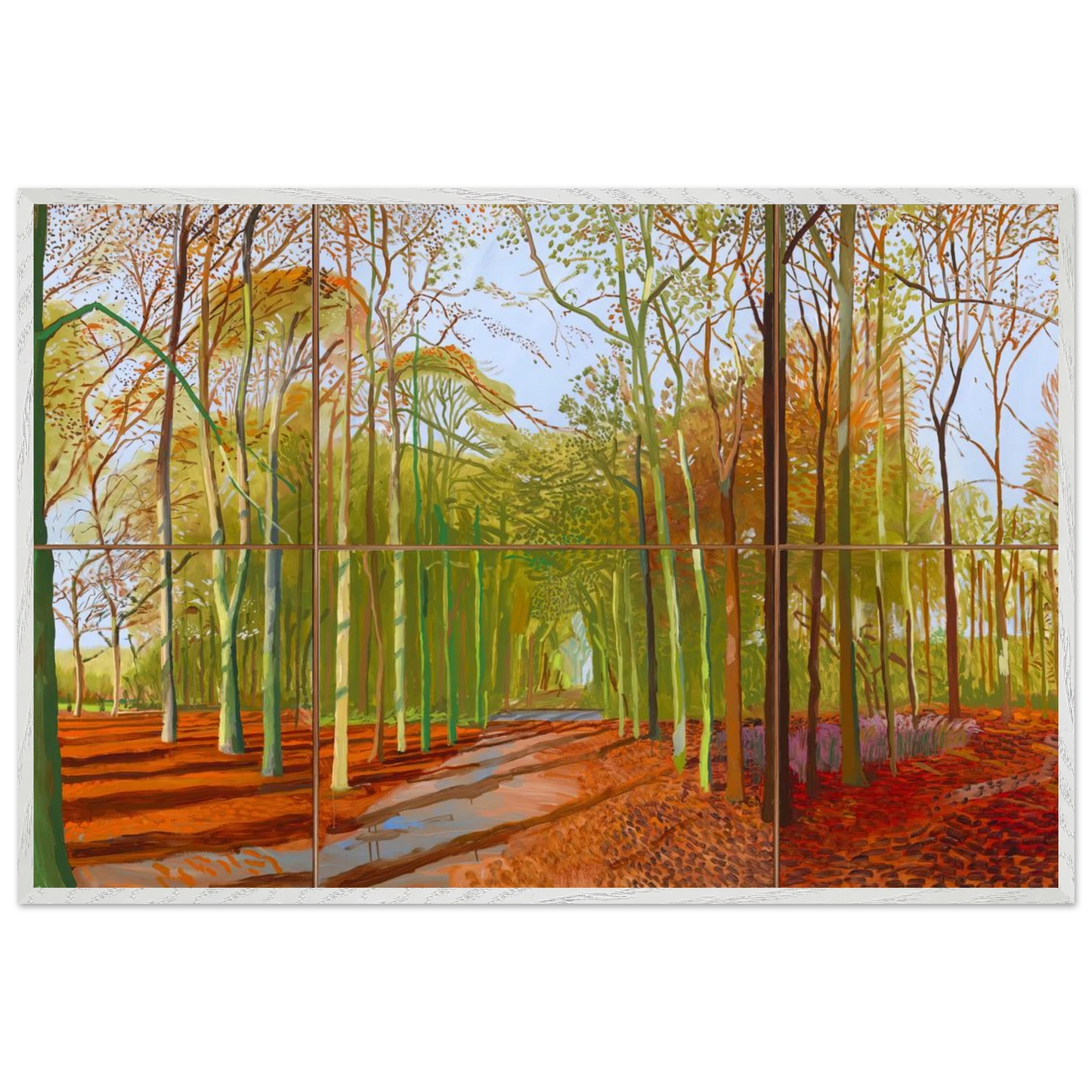 David Hockney - Woldgate Woods, 21, 23 & 29 November 2006 - 13x18 cm / 5x7 inches - Premium Wooden Framed Poster With Fine Art Paper-canvas - Black frame