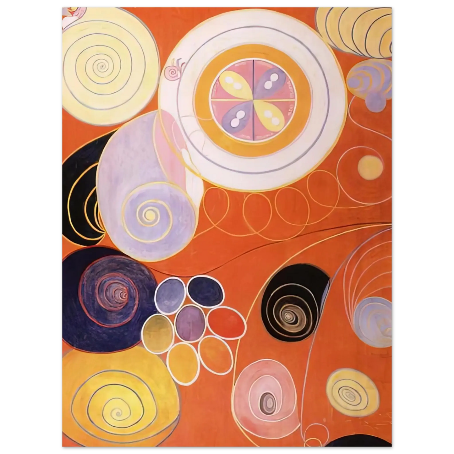 Hilma af Klint - THEY TENS MAINSTAY IV 1907 Wall art - 40x50 cm / 16x20 inches - Premium Wooden Framed Poster With Fine Art Paper - White frame