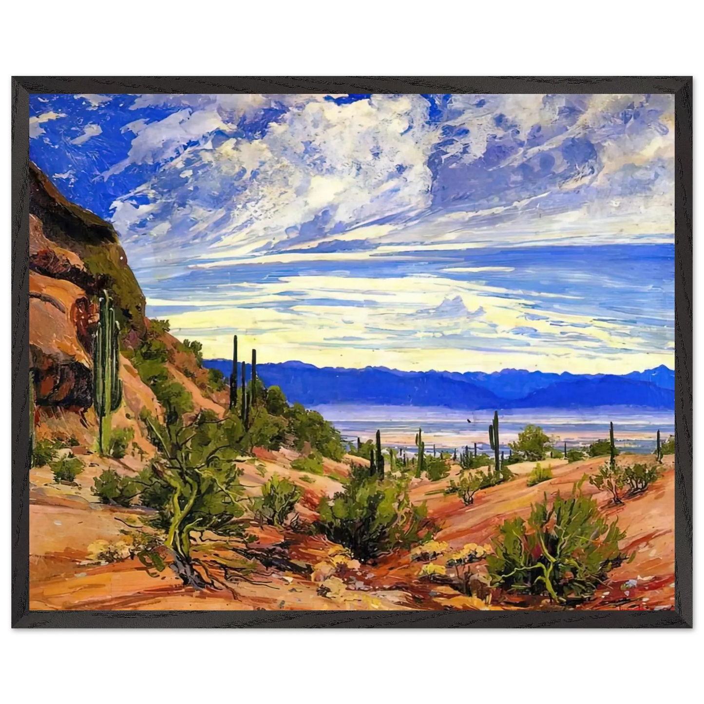 Maynard Dixon - WASHOE WICKIUP 1919 Wall art - 70x100 cm / 28x40 Inches - Premium Wooden Framed Poster With Fine Art Paper - Black frame