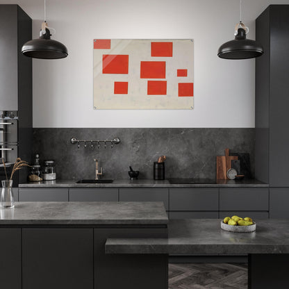KOMPOSITION MIT 8 ROTEN RECHTECKEN COMPOSITION WITH 8 RED RECTANGLES 1964 - BLINKY PALERMO Acrylic Print - 70x100 cm / 28x40″ inches