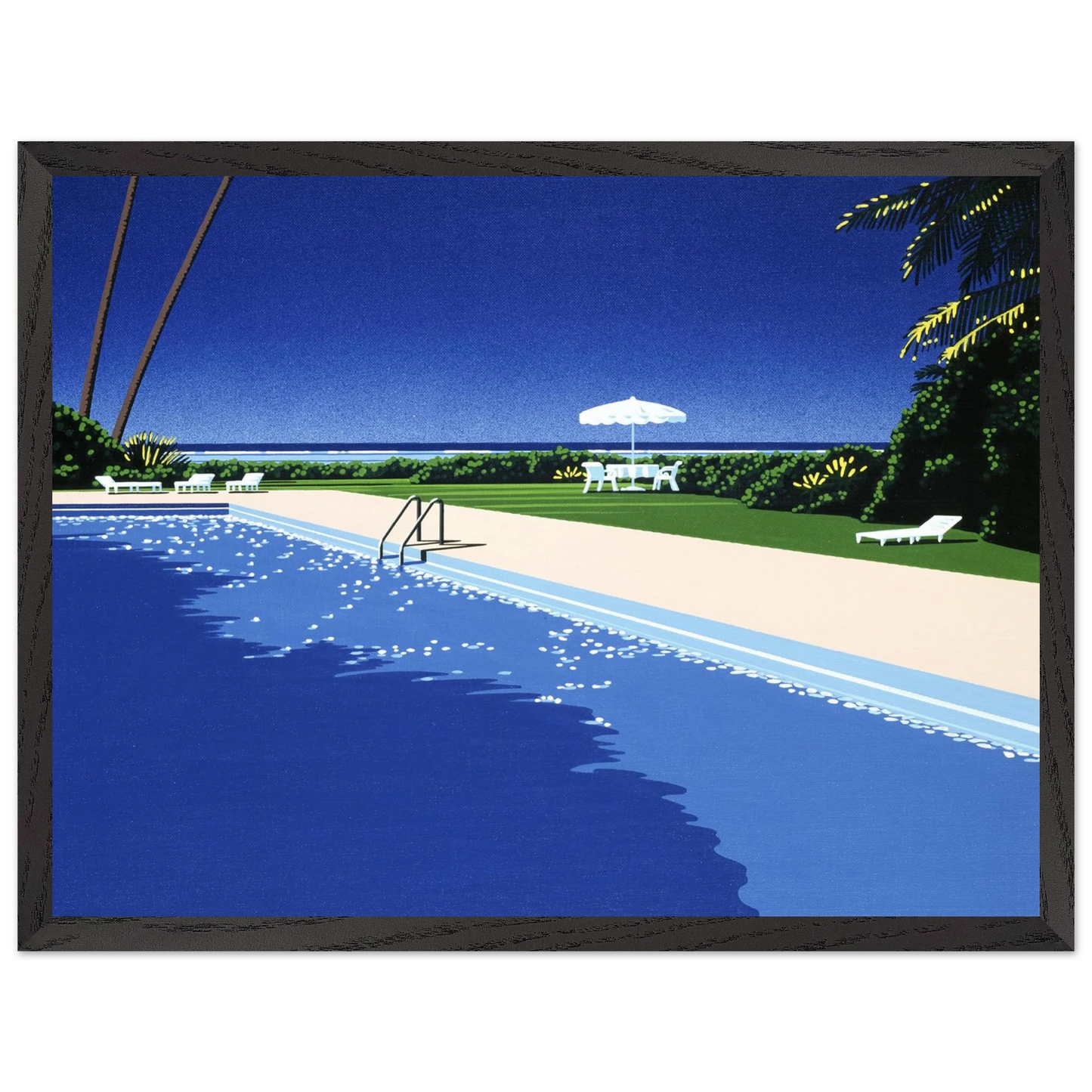 Hiroshi Nagai - Deck Wall Art - 30x40 cm / 12x16 inches - Premium Wooden Framed Poster With Fine Art Paper - Wood frame