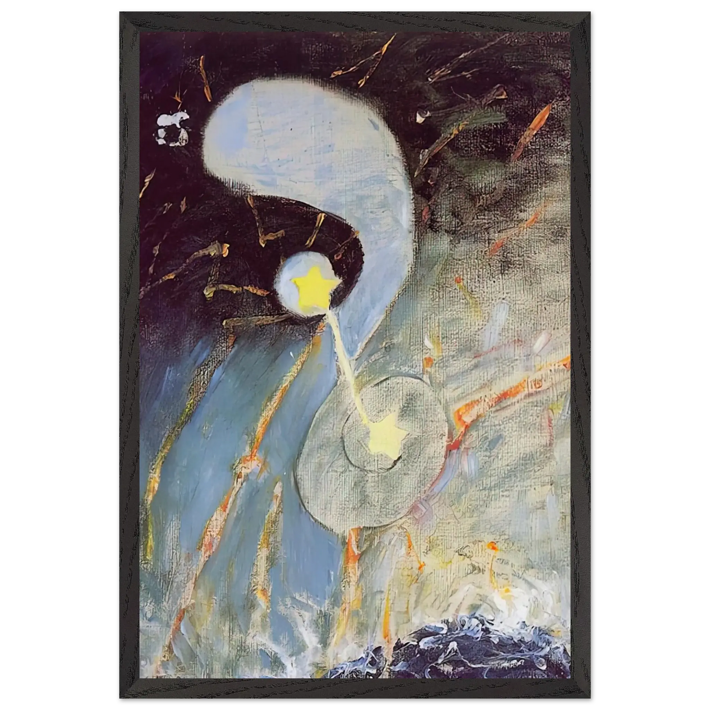 Hilma af Klint - CHAOS NR 2 1906 Wall art - 13x18 cm / 5x7 Inches - Premium Wooden Framed Poster With Fine Art Paper - White frame