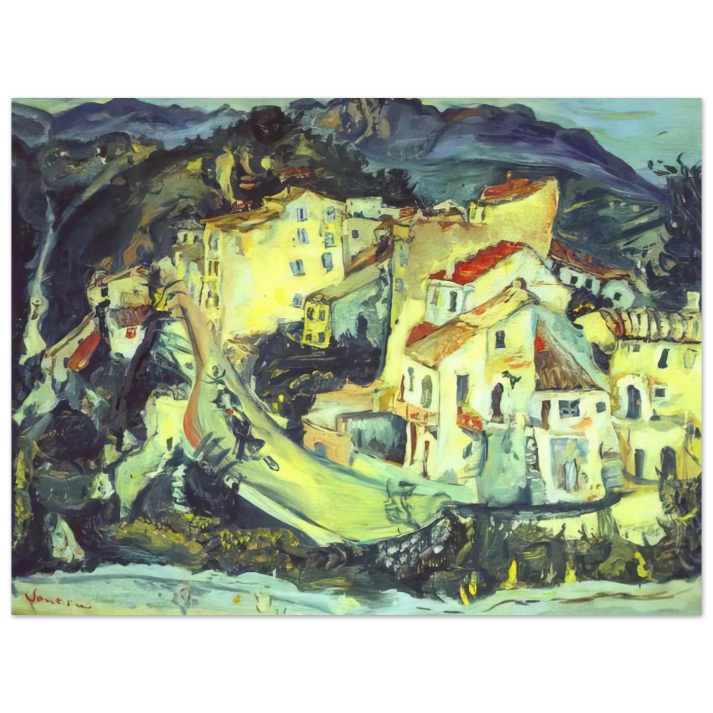 Chaim Soutine - LANDSCAPE OF CAGNES  75x100 cm / 30x40inches Fine Art Poster