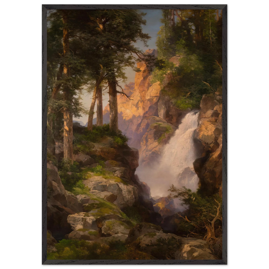 Falls at Toltec Gorge - Thomas Moran 70x100 cm / 28x40 inches Framed Art Print – Black Wooden Frame