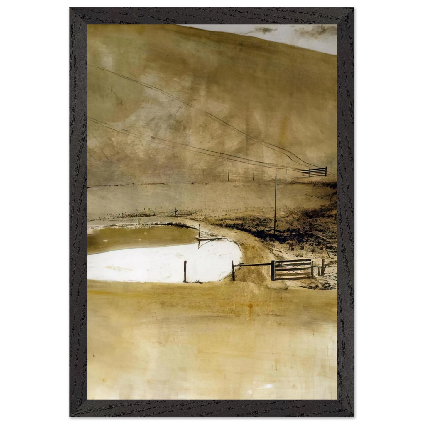 Andrew Wyeth - NOT DETECTED 34 Wall Art - 21x29.7 cm / 8x12" - Premium Wooden Framed Poster With Fine Art Paper - Wood frame