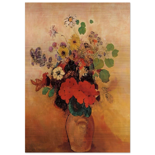 VASE OF FLOWERS 5 - Odilon Redon Brushed Aluminum Print - 70x100 cm / 28x40 inches | Odilon Redon Aluminum Print | Odilon Redon Prints