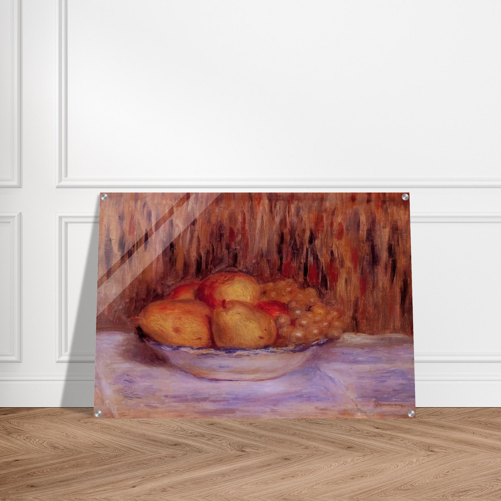 Still Life with Pears and Grapes - Pierre-Auguste Renoir Acrylic Print - 70x100 cm / 28x40″ inches