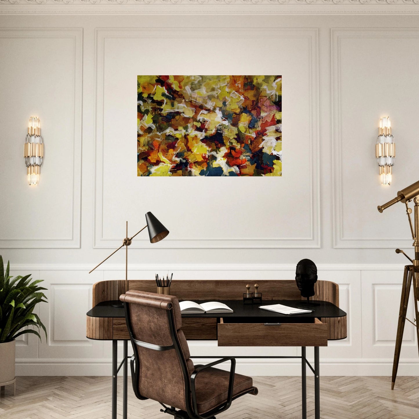 ABSTRACT EXPRESSIONIST AUTUMN SKY 1953 - Audrey Flack Brushed Aluminum Print - 70x100 cm / 28x40 inches | Audrey Flack Aluminum Print | Audrey Flack Prints