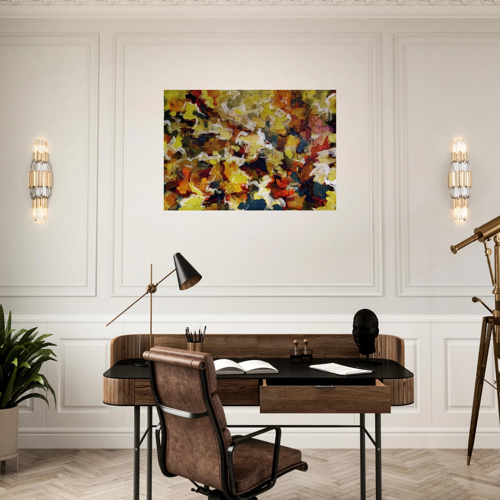 ABSTRACT EXPRESSIONIST AUTUMN SKY 1953 - Audrey Flack Brushed Aluminum Print - 70x100 cm / 28x40 inches | Audrey Flack Aluminum Print | Audrey Flack Prints