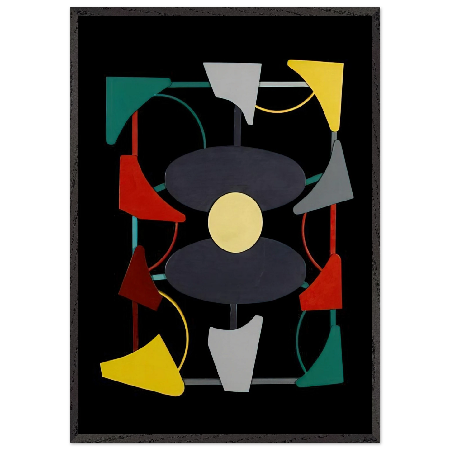 Planos y color liberados - 1947 - Gyula Kosice 70x100 cm / 28x40 inches Framed Art Print – Black Wooden Frame