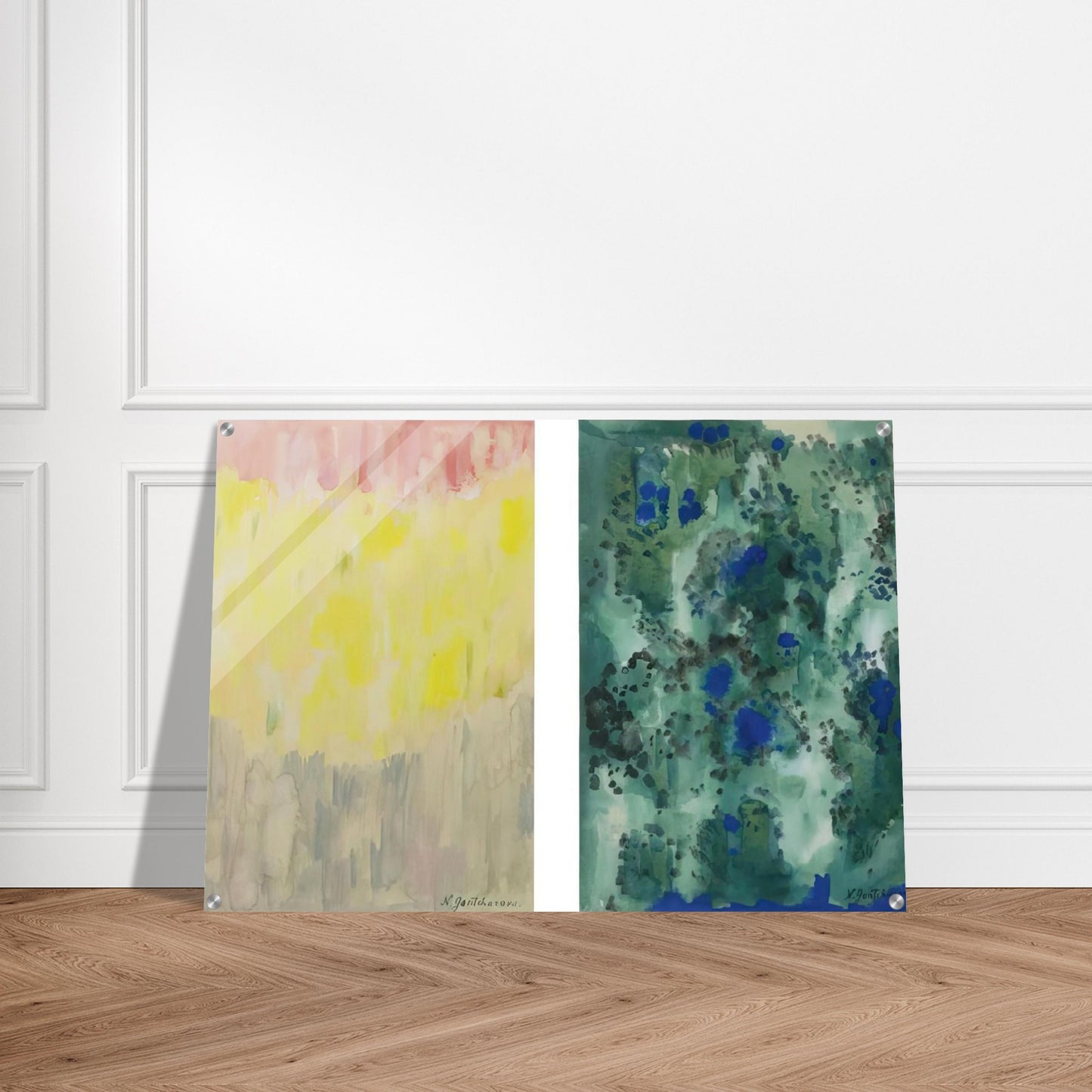 Harmony in Blue and Green. Abstract Composition - Abstract Art - Natalia Goncharova Acrylic Print - 70x100 cm / 28x40″ inches
