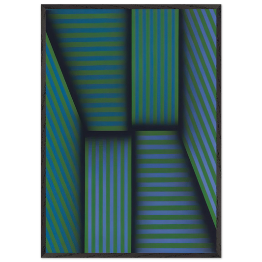 Scarlattis Garden - Op Art - Omar Rayo 70x100 cm / 28x40 inches Framed Art Print – Black Wooden Frame