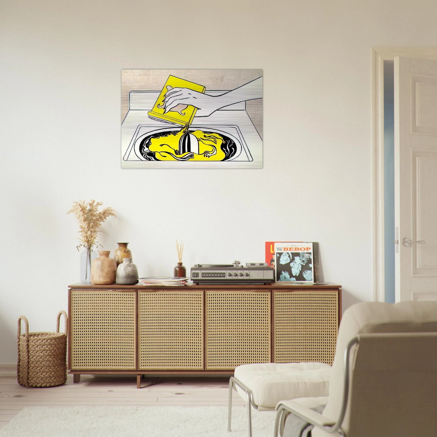 WASHING MACHINE 1961 - Roy Lichtenstein Brushed Aluminum Print - 70x100 cm / 28x40 inches | Roy Lichtenstein Aluminum Print | Roy Lichtenstein Prints