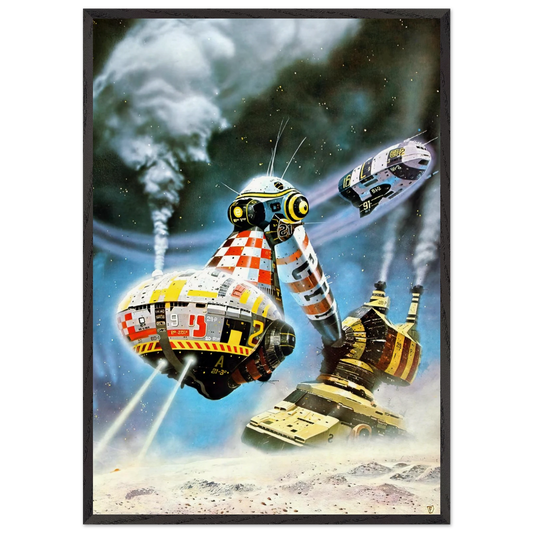 Chris Foss N16 - Chris Foss 70x100 cm / 28x40 inches Framed Art Print – Black Wooden Frame