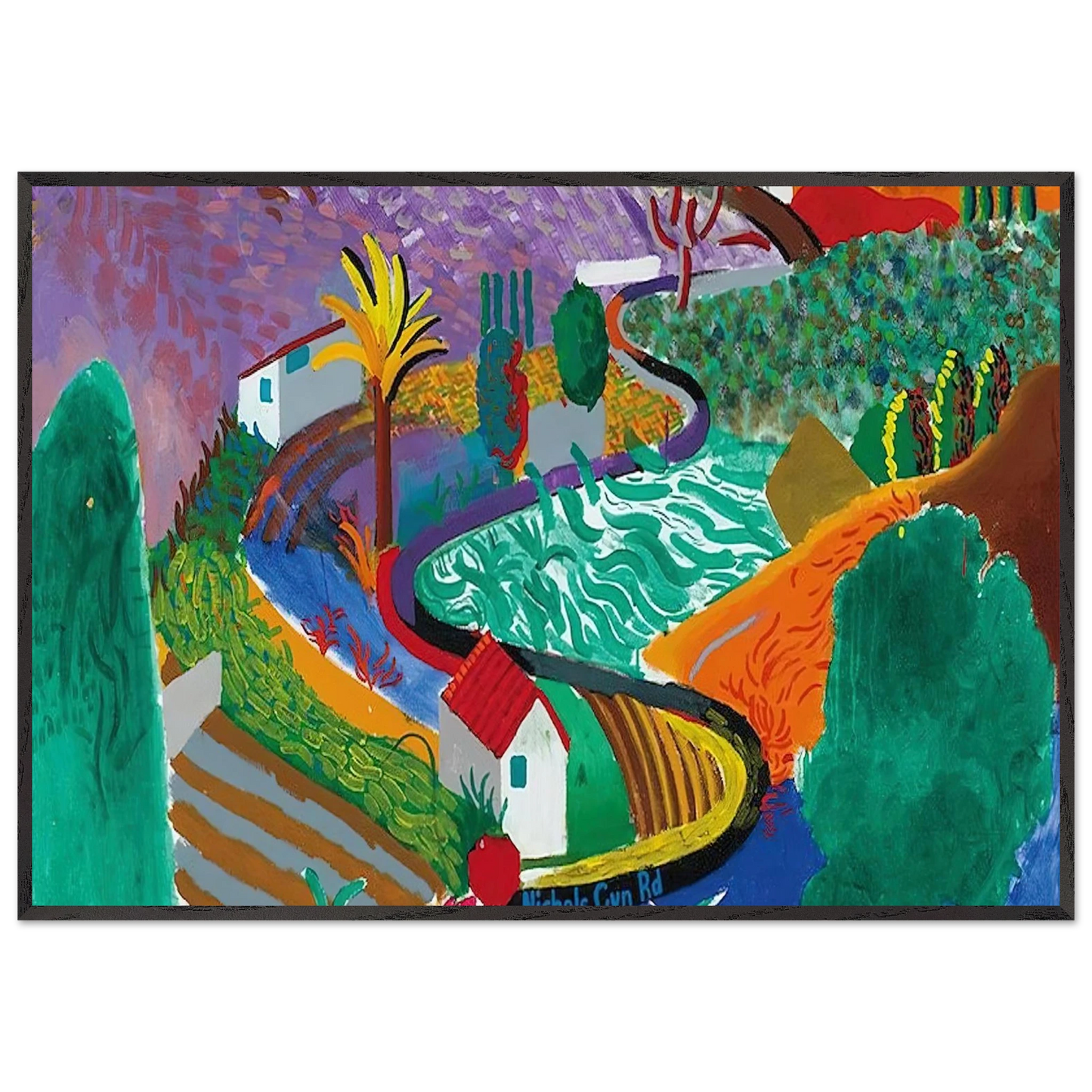 David Hockney - David Hockney Wall art - 50x70 cm / 20x28 inches - Premium Wooden Framed Poster With Fine Art Paper-canvas - Wood frame