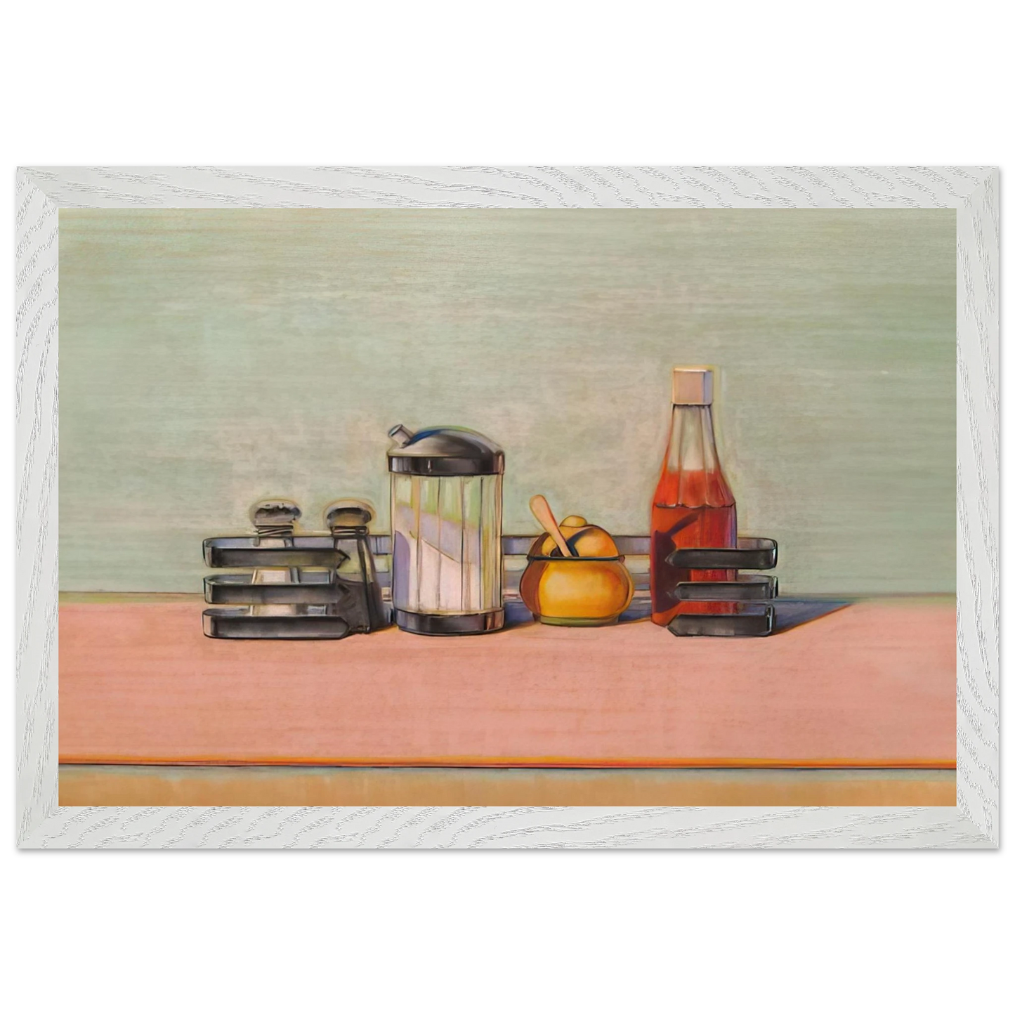 Wayne Thiebaud - Caged Condiments - 2000 Wall Art - 60x80 cm / 24x32 inches - Fine Art Poster - -