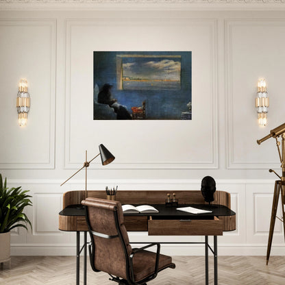 PORTRAIT OF GRANDMOTHER ANA SEWING - Salvador Dali Brushed Aluminum Print - 70x100 cm / 28x40 inches | Salvador Dali Aluminum Print | Salvador Dali Prints