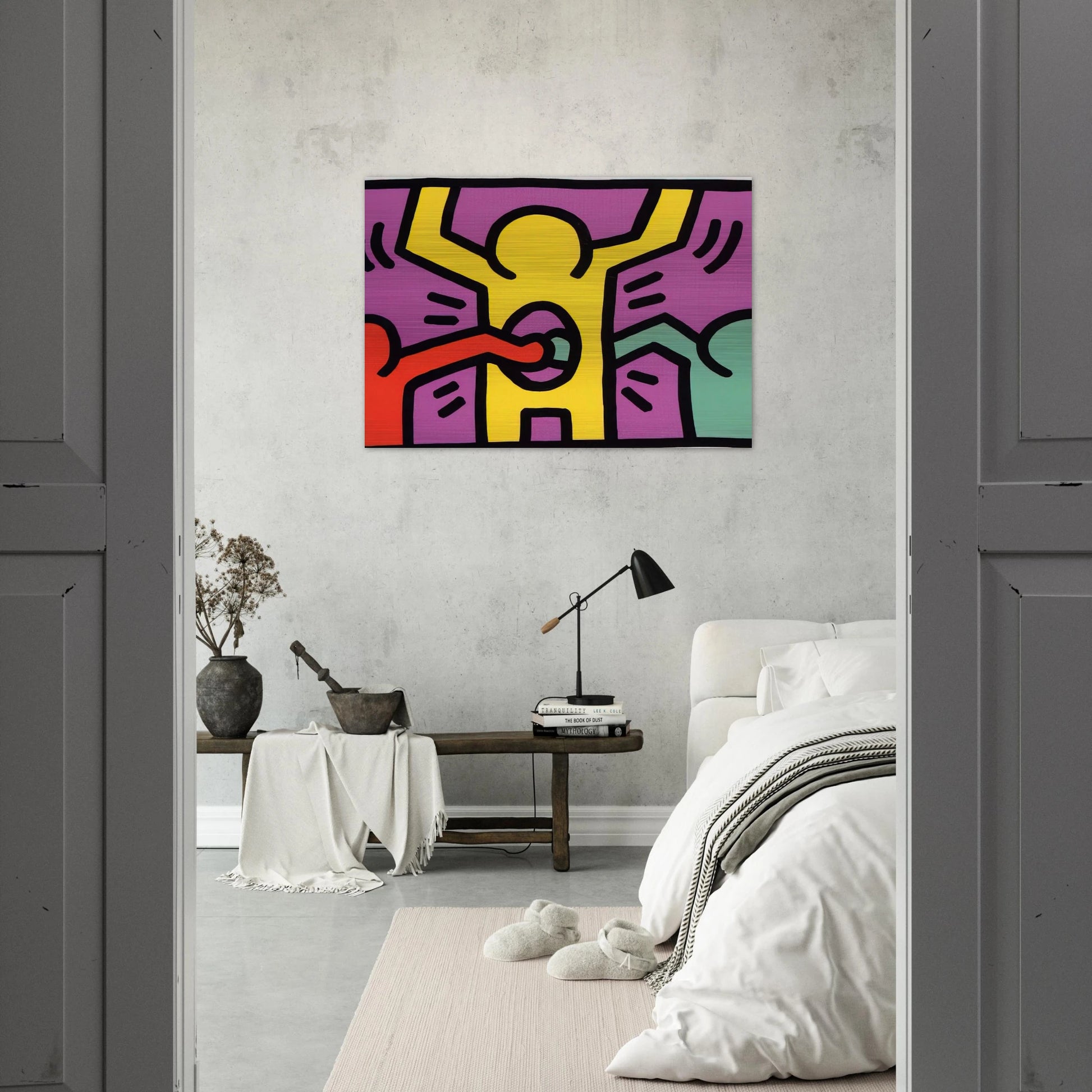 POP SHOP 1 1987 - Keith Haring Brushed Aluminum Print - 70x100 cm / 28x40 inches | Keith Haring Aluminum Print | Keith Haring Prints
