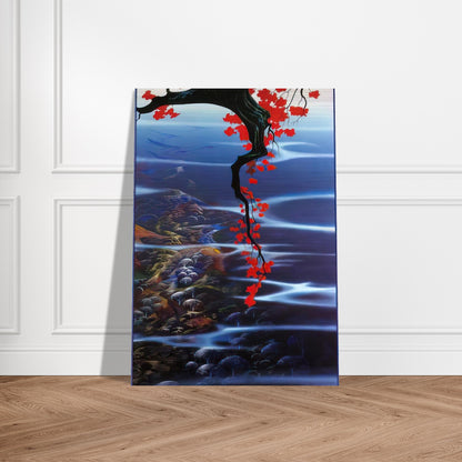 Red Leaves - Eyvind Earle Brushed Aluminum Print - 70x100 cm / 28x40 inches | Eyvind Earle Aluminum Print | Eyvind Earle Prints
