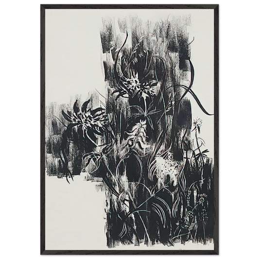 Waldrandblumen - 1919 - Johannes Itten 70x100 cm / 28x40 inches Framed Art Print – Black Wooden Frame