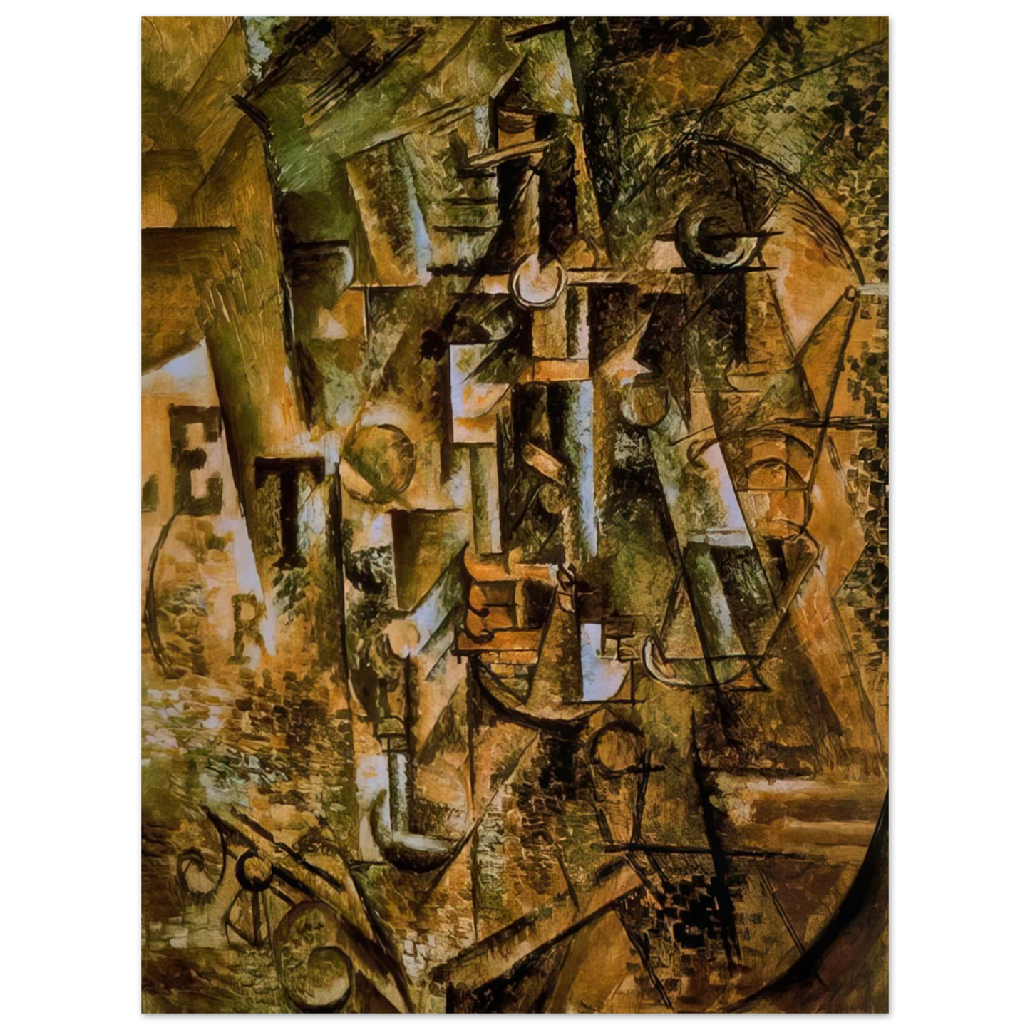 Pablo Picasso - Still life with bottle of rum - 1911  75x100 cm / 30x40inches Fine Art Poster