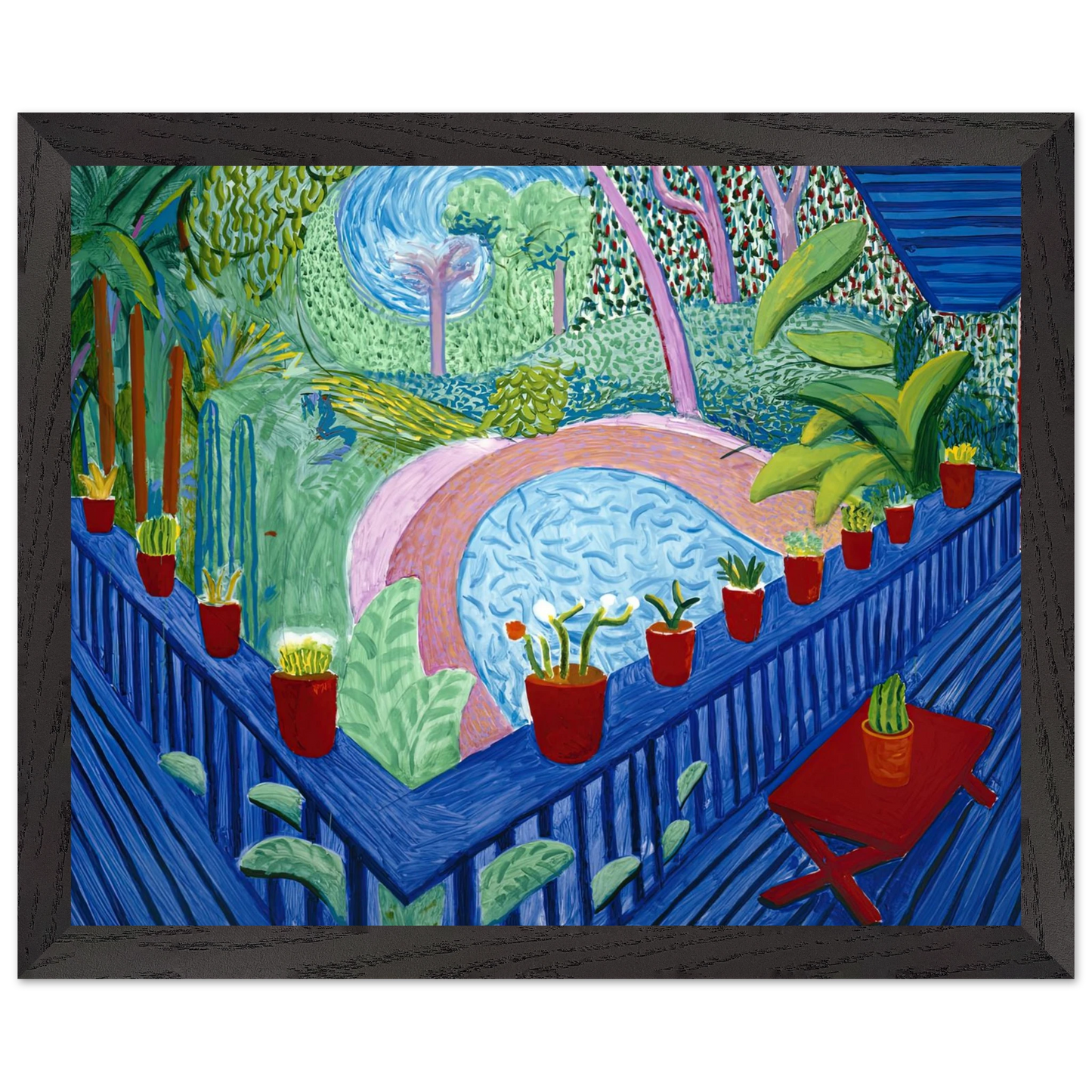 David Hockney - David Hockney Wall art - 13x18 cm / 5x7 inches - Premium Wooden Framed Poster With Fine Art Paper-canvas - Black frame
