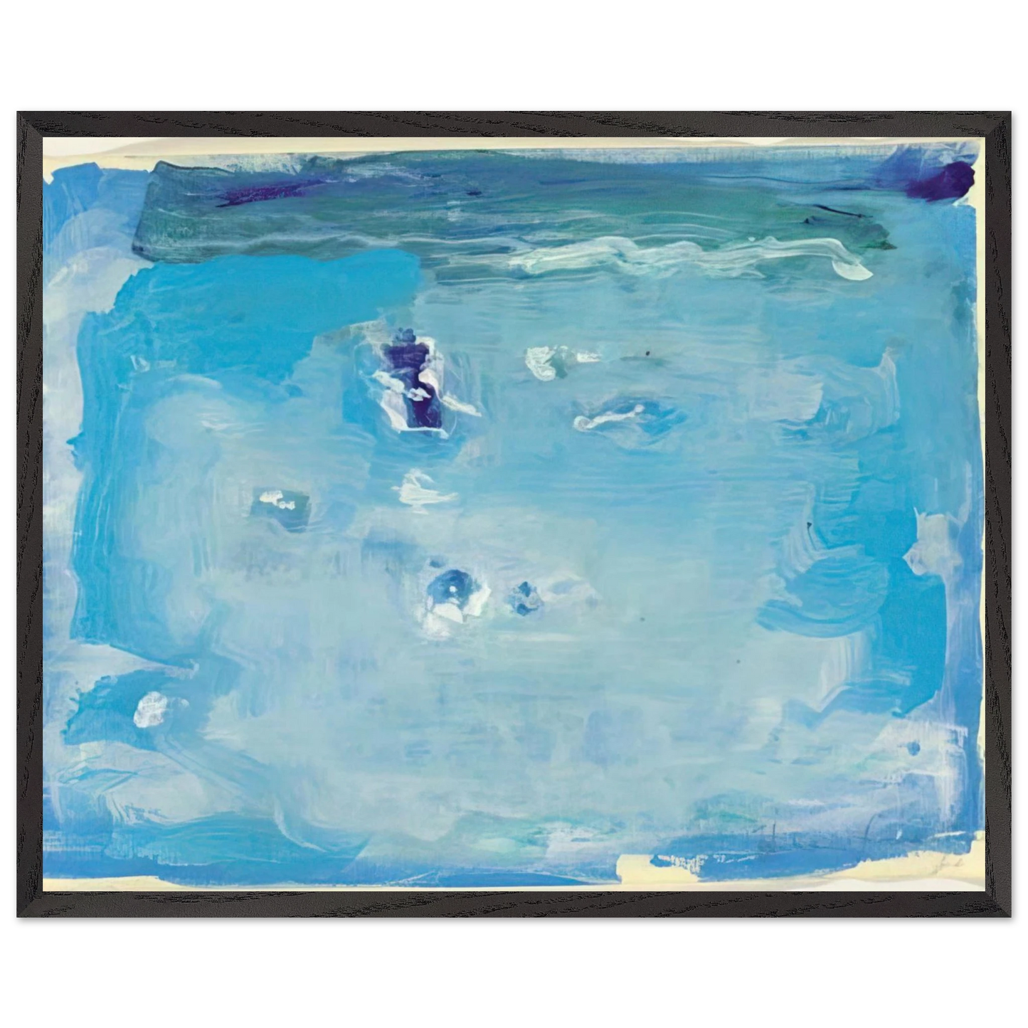 Helen Frankenthaler - Untitled - Color Field Painting, Lyrical Abstraction Wall art - 20x25 cm / 8x10 inches - Premium Wooden Framed Poster With Fine Art Paper-canvas - White frame