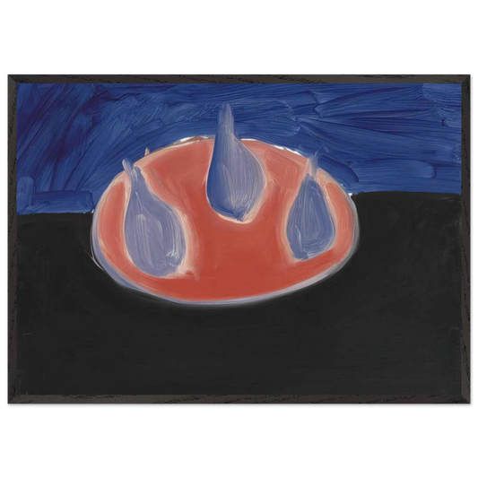 Poires sur une assiette rose - 1954 - Nicolas de Stael 70x100 cm / 28x40 inches Framed Art Print – Black Wooden Frame