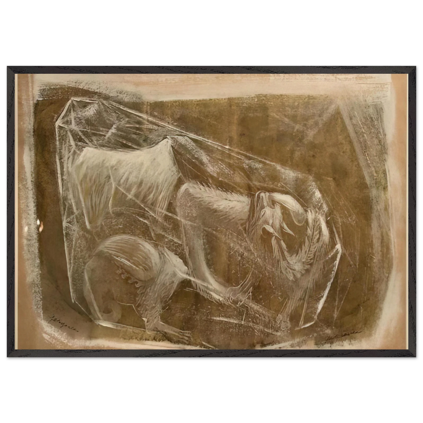 Gargoyles - 1948 - Morris Graves 70x100 cm / 28x40 inches Framed Art Print – Black Wooden Frame