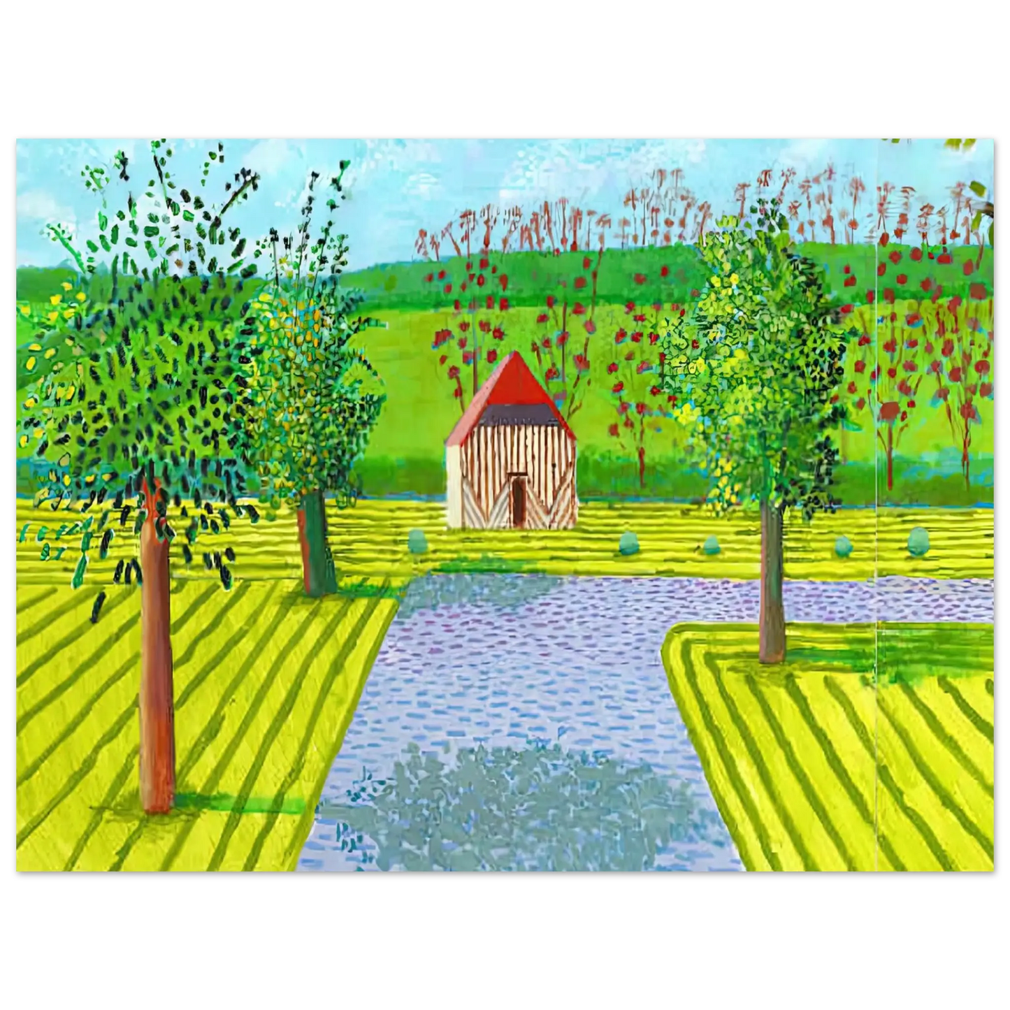 David Hockney - David Hockney Wall art - 21x29.7 cm / 8x12" - Premium Wooden Framed Poster With Fine Art Paper - Black frame