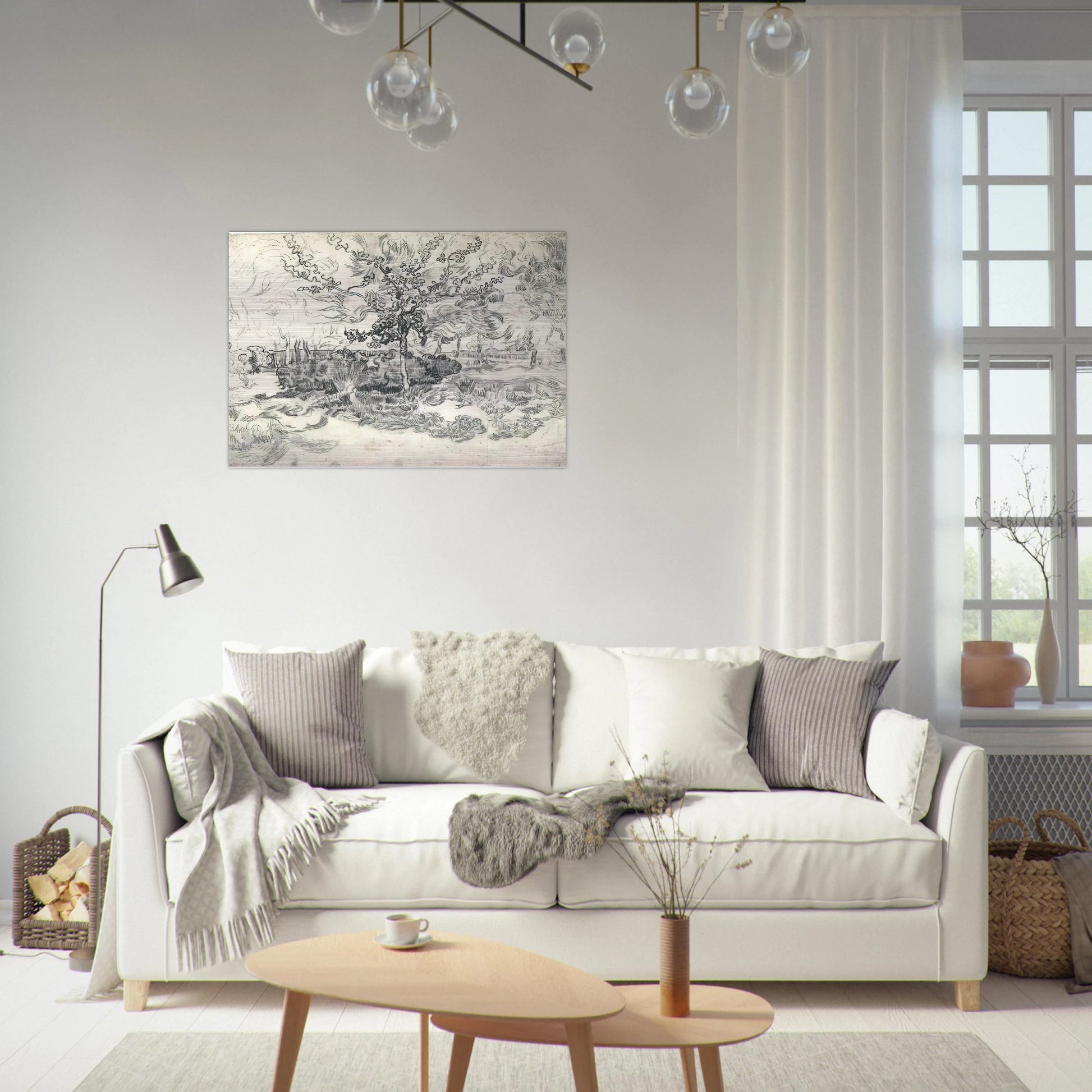 Garden of the Asylum - Vincent van Gogh Brushed Aluminum Print - 70x100 cm / 28x40 inches | Vincent van Gogh Aluminum Print | Vincent van Gogh Prints