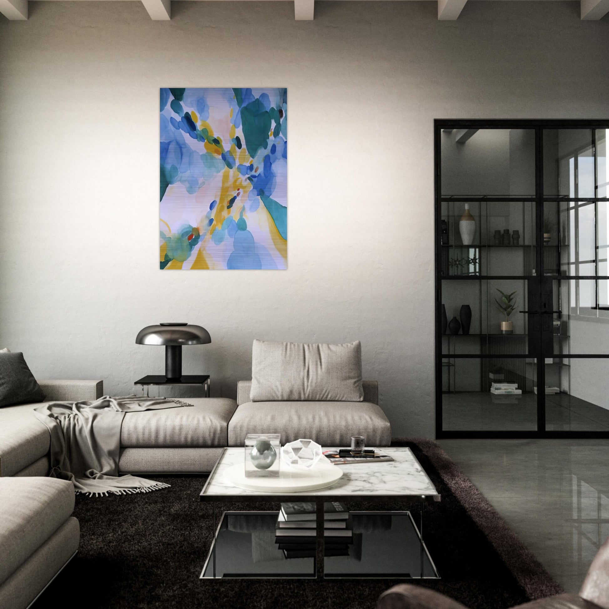 Red Passage - Alice Baber Brushed Aluminum Print - 70x100 cm / 28x40 inches | Alice Baber Aluminum Print | Alice Baber Prints