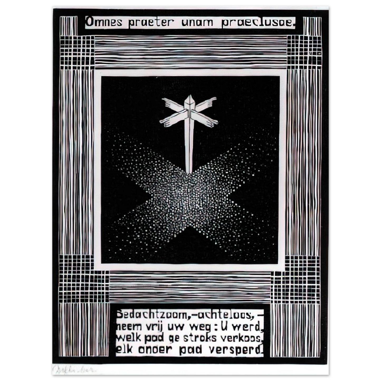 MC Escher - EMBLEMATA SIGNPOST Wall Art - 21x29.7 cm / 8x12" - Fine Art Poster - -
