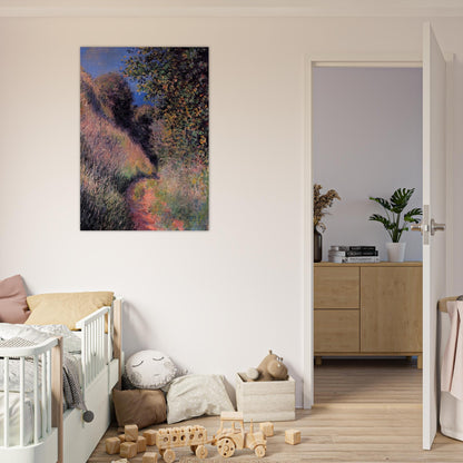 Path at Pourville - claude monet Brushed Aluminum Print - 70x100 cm / 28x40 inches | claude monet Aluminum Print | claude monet Prints