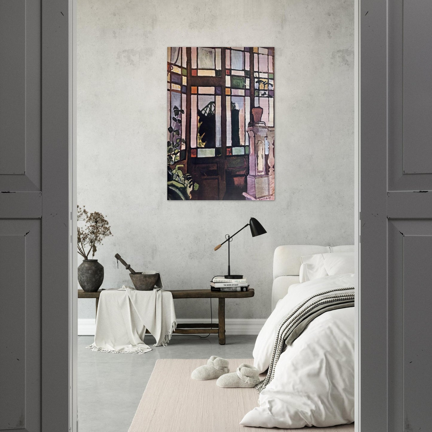 WINDOW WITH COLOURED GLASSES 1906 - Raoul Dufy Brushed Aluminum Print - 70x100 cm / 28x40 inches | Raoul Dufy Aluminum Print | Raoul Dufy Prints
