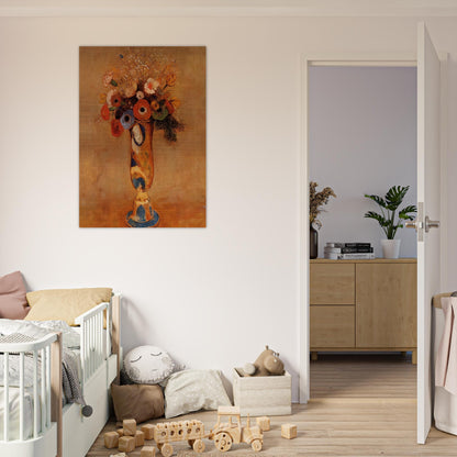 WILDFLOWERS IN A LONG NECKED VASE - Odilon Redon Brushed Aluminum Print - 70x100 cm / 28x40 inches | Odilon Redon Aluminum Print | Odilon Redon Prints