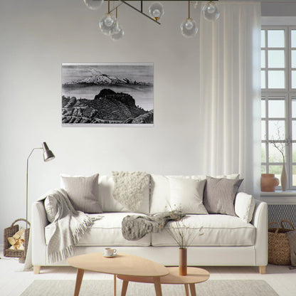CASTEL MOLA AND MOUNT ETNA SICILY DECEMBER 1932 1932 - MC Escher Brushed Aluminum Print - 70x100 cm / 28x40 inches | MC Escher Aluminum Print | MC Escher Prints