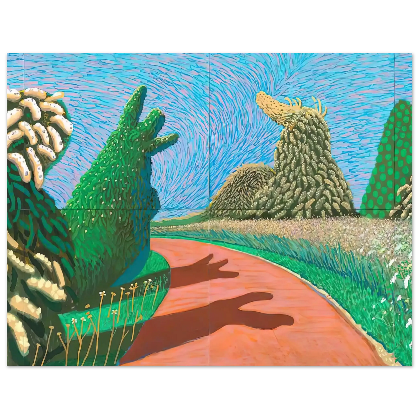 David Hockney - David Hockney Wall art - 30x30 cm / 12x12 Inches - Premium Wooden Framed Poster With Fine Art Paper - Wood frame