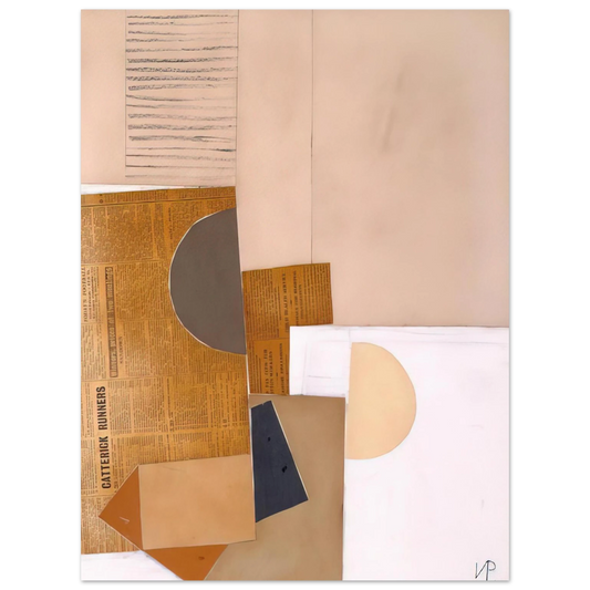 Victor Pasmore - Abstract in White, Grey and Ochre - 1949  75x100 cm / 30x40inches Fine Art Poster