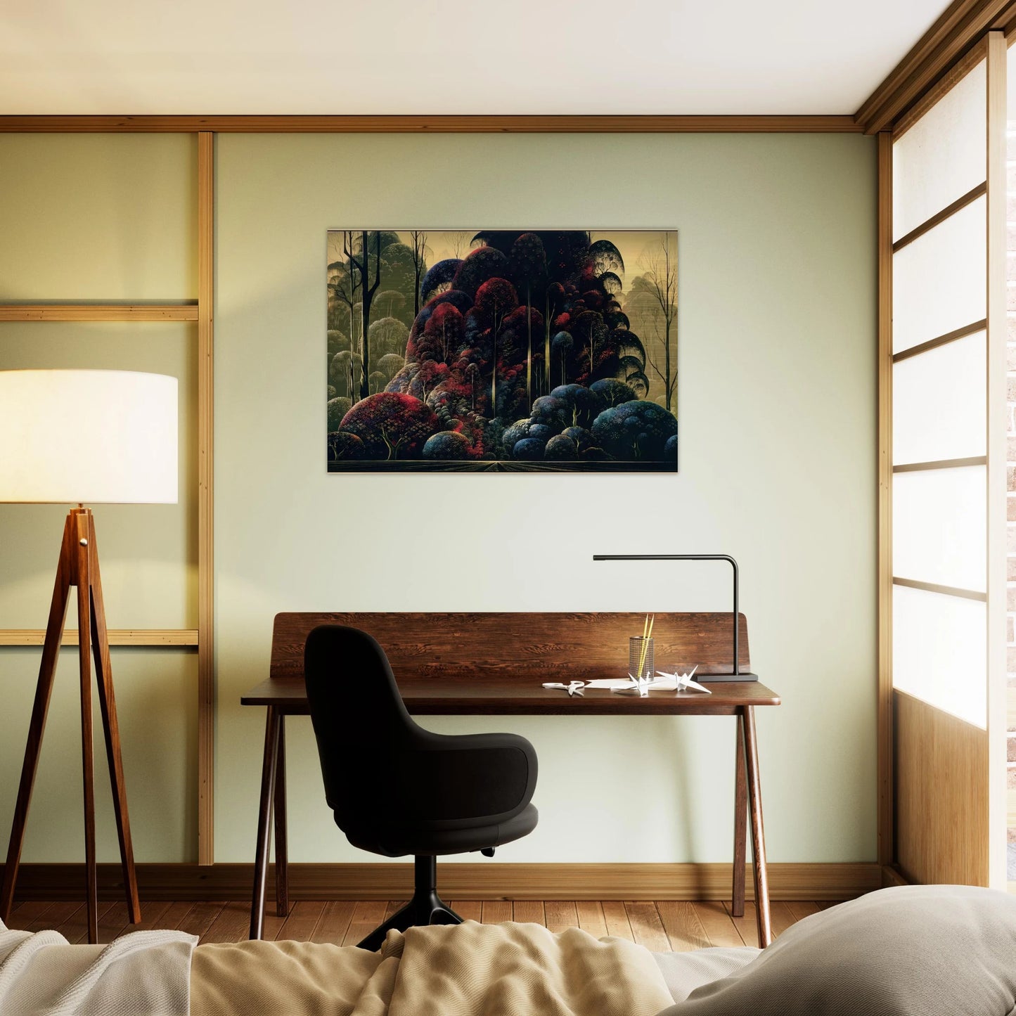 Wind Breaks - Eyvind Earle Brushed Aluminum Print - 70x100 cm / 28x40 inches | Eyvind Earle Aluminum Print | Eyvind Earle Prints