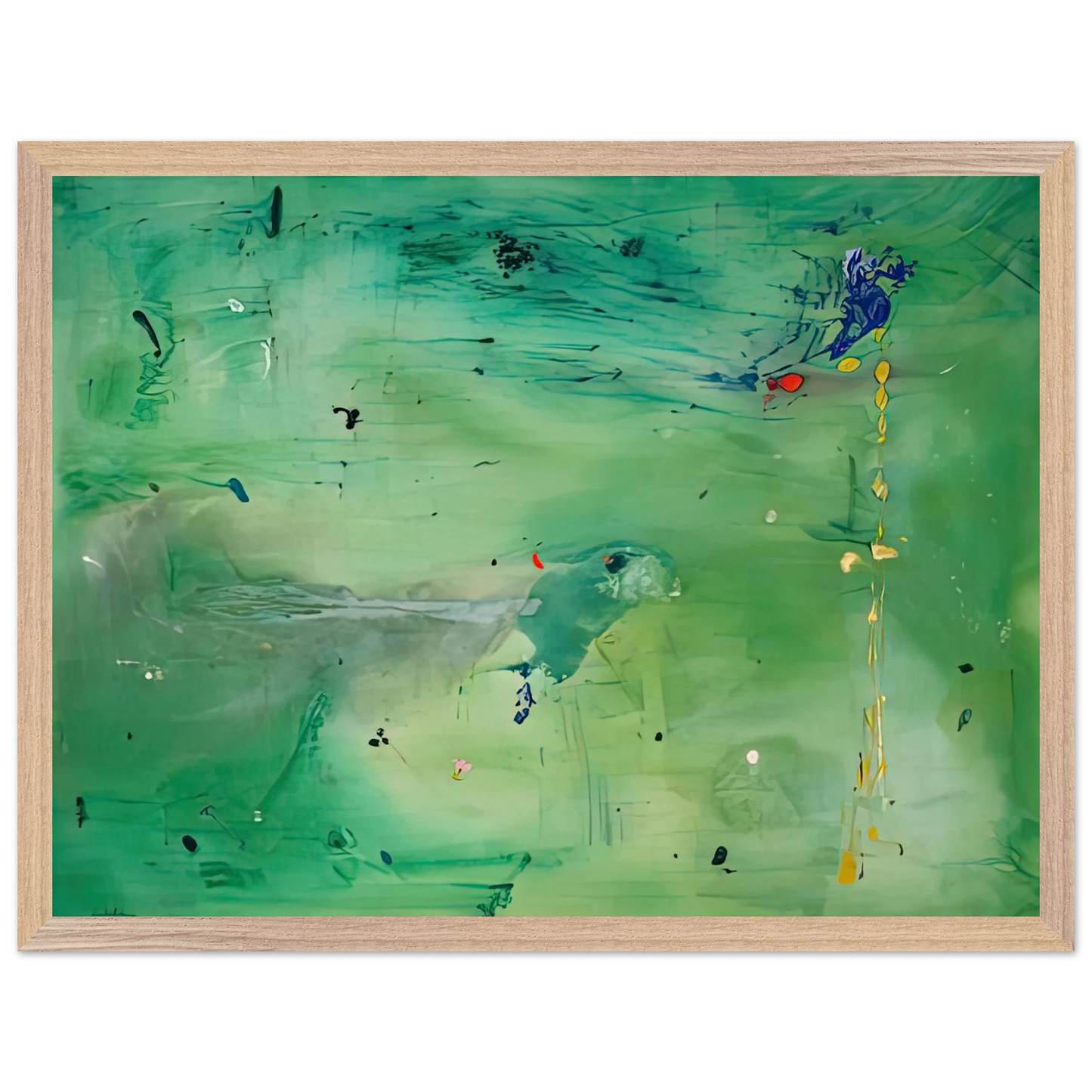 Helen Frankenthaler - A Green Thought in a Green Shade, 1981- Wall Art - 30x40 cm / 12x16 inches - Premium Wooden Framed Poster With Fine Art Paper-canvas - White frame