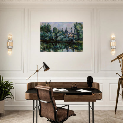 The Banks of the Marne - Paul Cézanne Brushed Aluminum Print - 70x100 cm / 28x40 inches | Paul Cézanne Aluminum Print | Paul Cézanne Prints