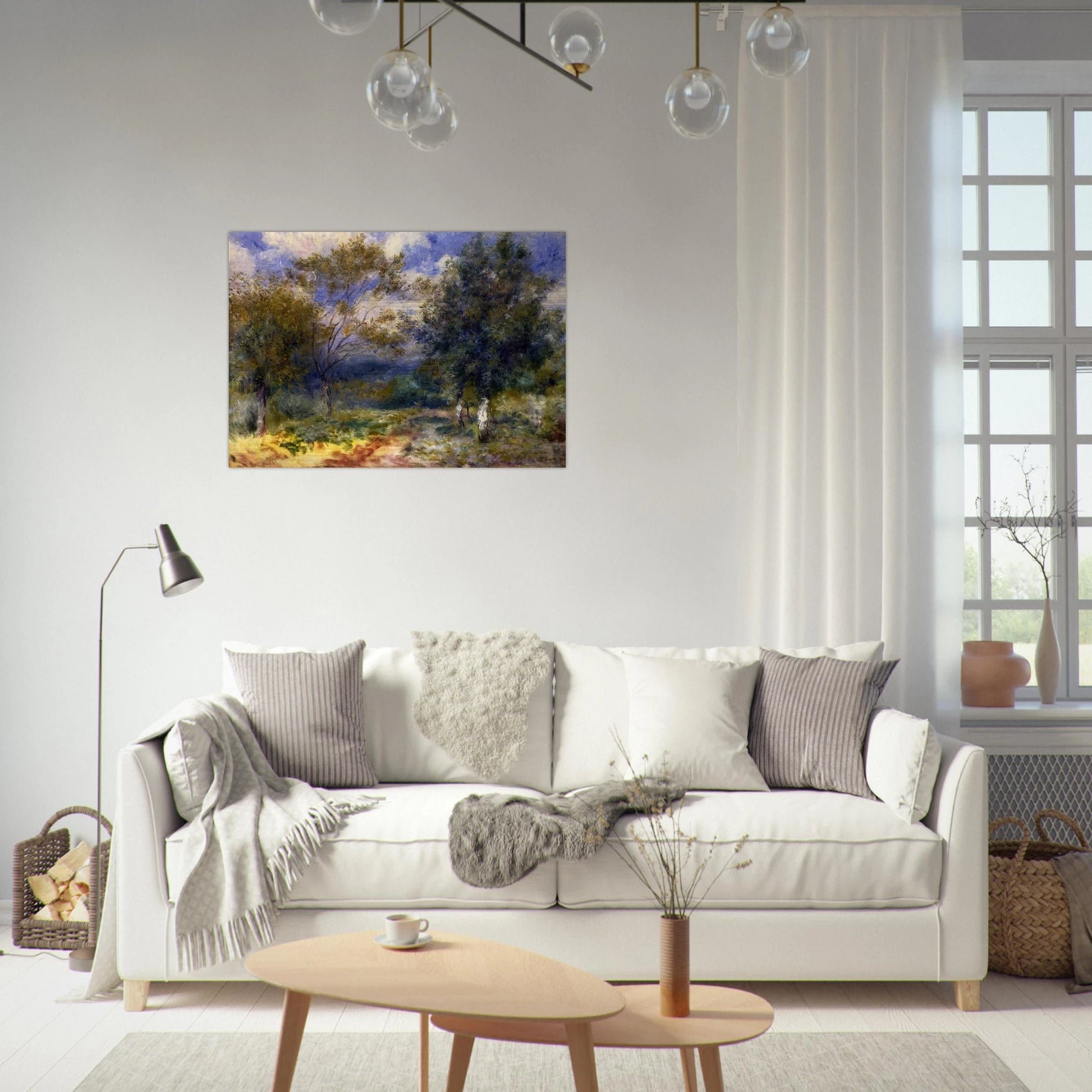 Sunny Landscape - Pierre-Auguste Renoir Brushed Aluminum Print - 70x100 cm / 28x40 inches | Pierre-Auguste Renoir Aluminum Print | Pierre-Auguste Renoir Prints