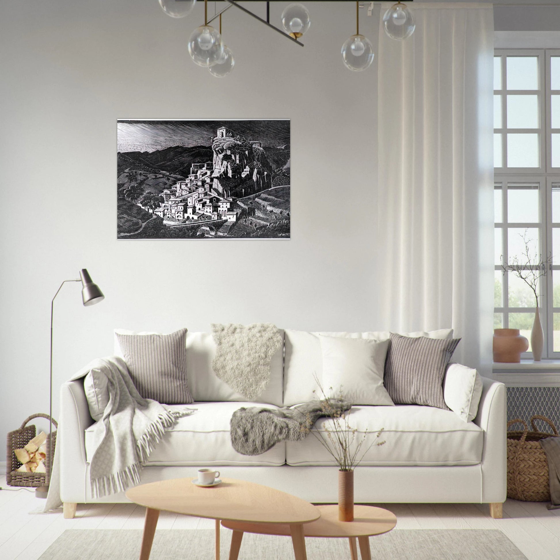 PALIZZI CALABRIA OCTOBER 1930 1930 - MC Escher Brushed Aluminum Print - 70x100 cm / 28x40 inches | MC Escher Aluminum Print | MC Escher Prints | Maurits Cornelis Escher Prints