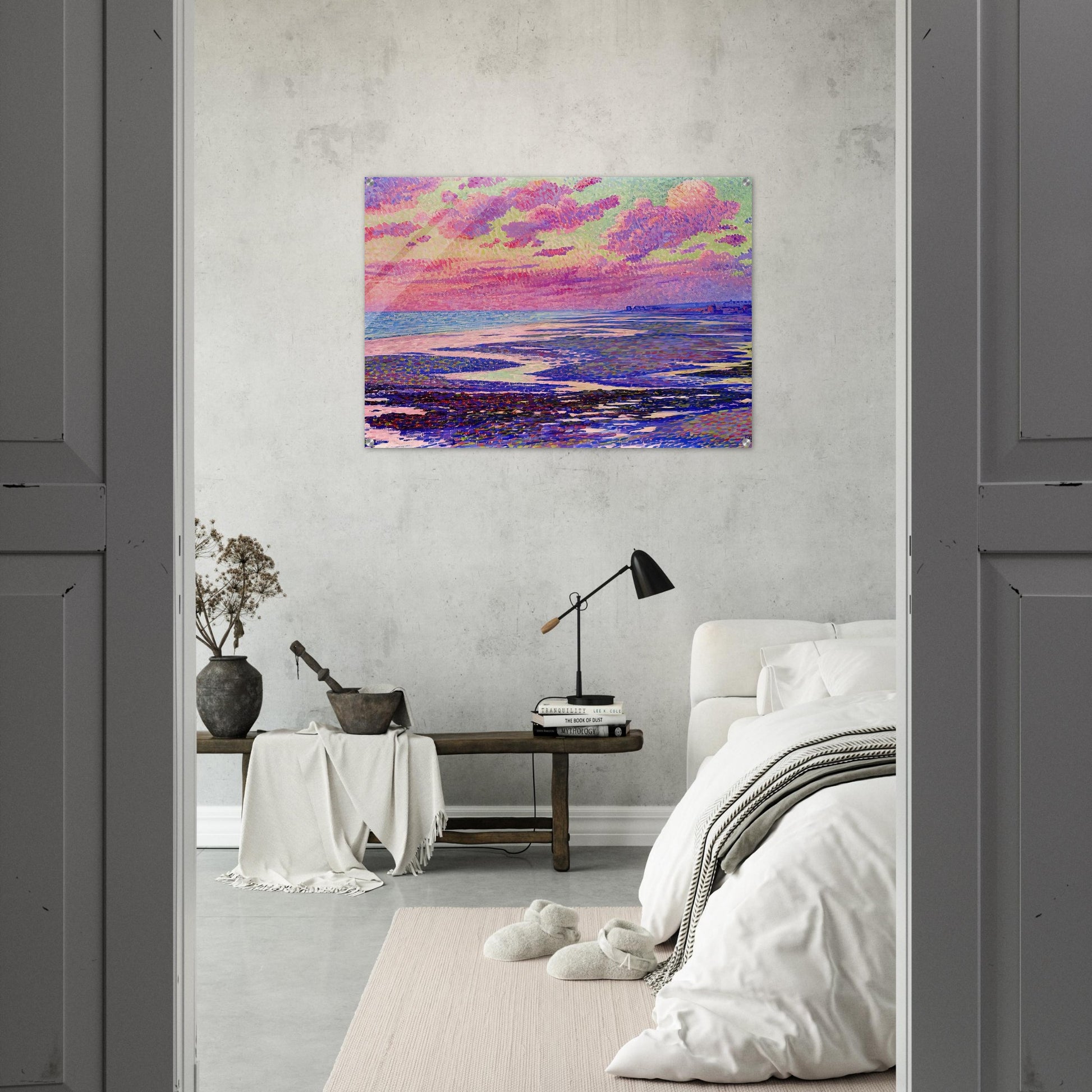 THE BEACH AT AMBLETEUSE AT LOW TIDE 1900 - Theo van Rysselberghe Acrylic Print - 70x100 cm / 28x40″ inches