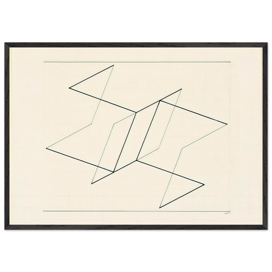 STRUCTURAL CONSTELLATION 1955 - Josef Albers 70x100 cm / 28x40 inches Framed Art Print – Black Wooden Frame